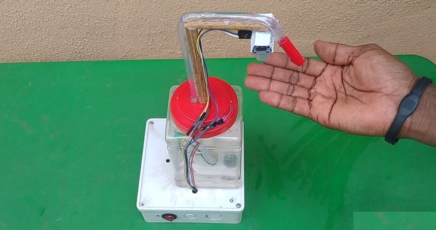 how to make hand sanitiser dispenser